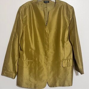 Lafayette 148 New York Celadon Green/Yellow Women's Jacket Size 16 MAKE AN OFFER